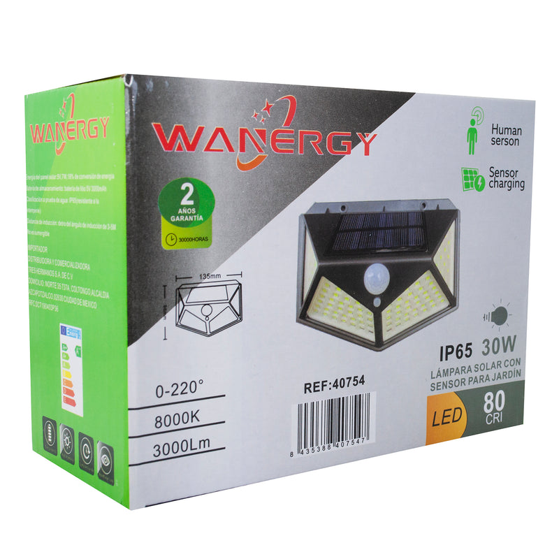 Arbotante Wanergy led 30w solar