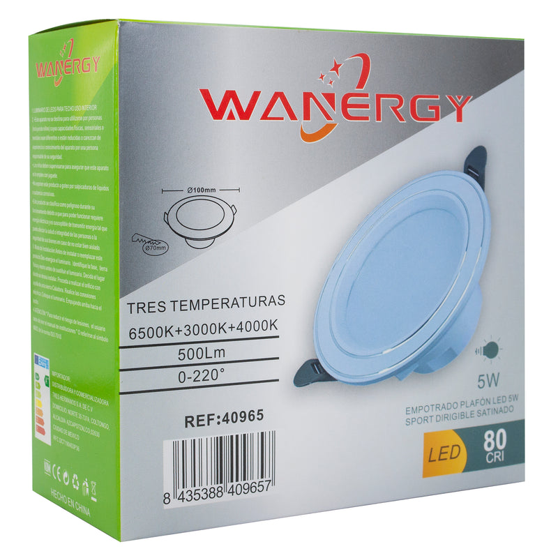 EMPOTRADO WANERGY LED 5W 3 TEMPERATURAS