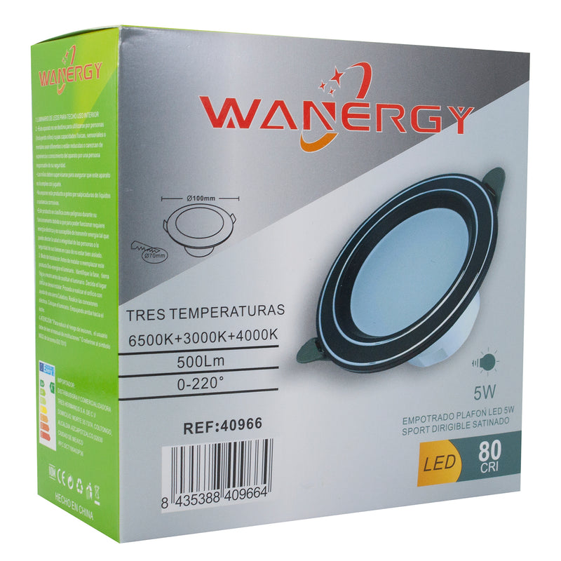 EMPOTRADO WANERGY LED 5W 3 TEMPERATURAS