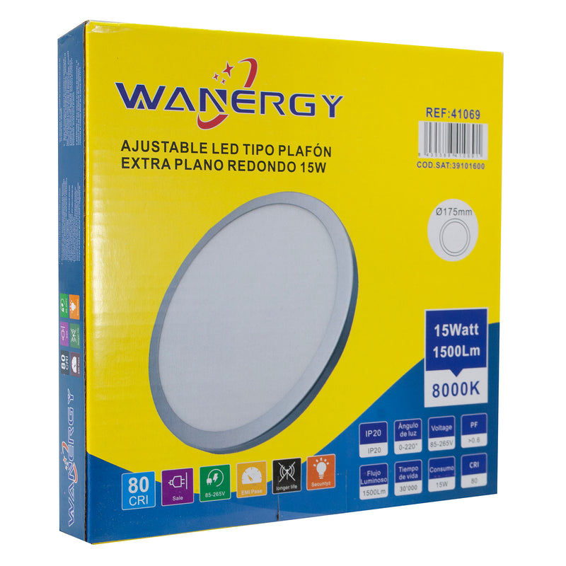 EMPOTRADO WANERGY LED 15W AJUSTABLE ALUMINIO