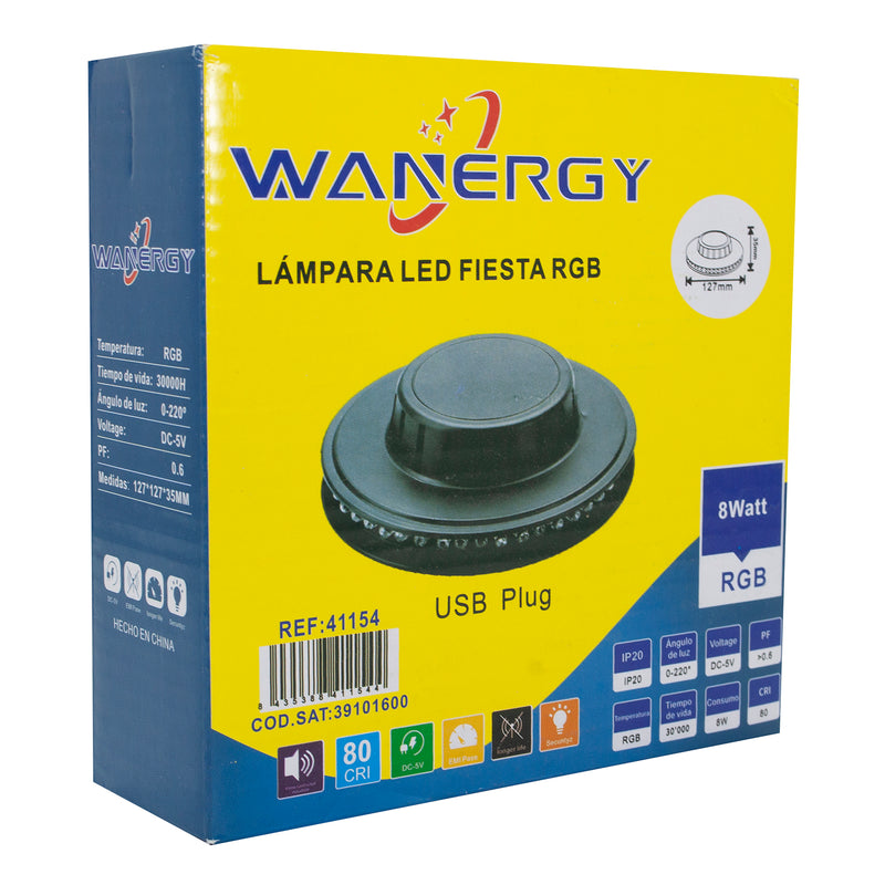 ARBOTANTE WANERGY LED 8W RGB USB