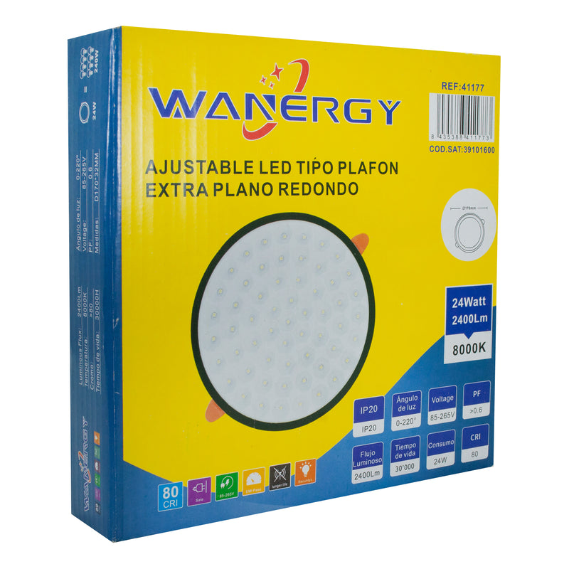 EMPOTRADO WANERGY LED 24W AJUSTABLE TIPO COLMENA NEGRO