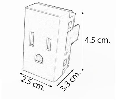 Contacto Leviton modular aterrizado gris