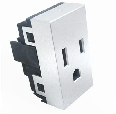 Contacto Leviton modular aterrizado gris