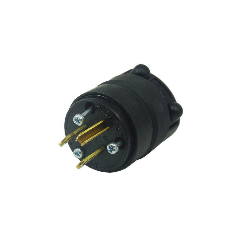 Clavija Leviton de hule 3x15 125v. negra