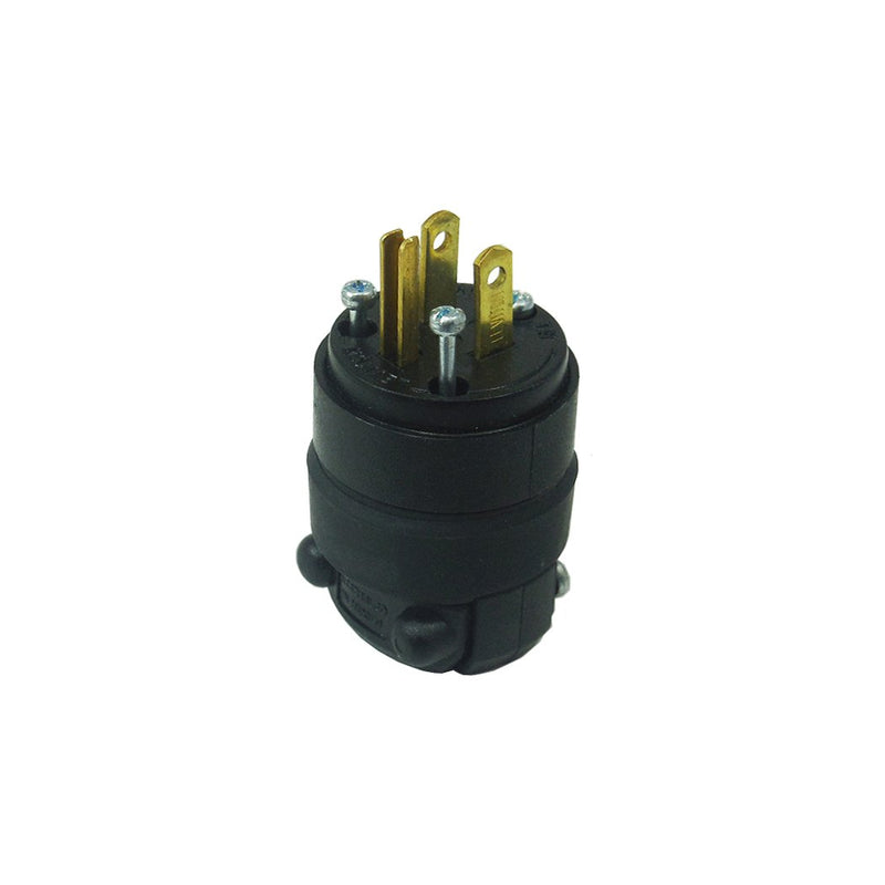 Clavija Leviton de hule 3x15 125v. negra