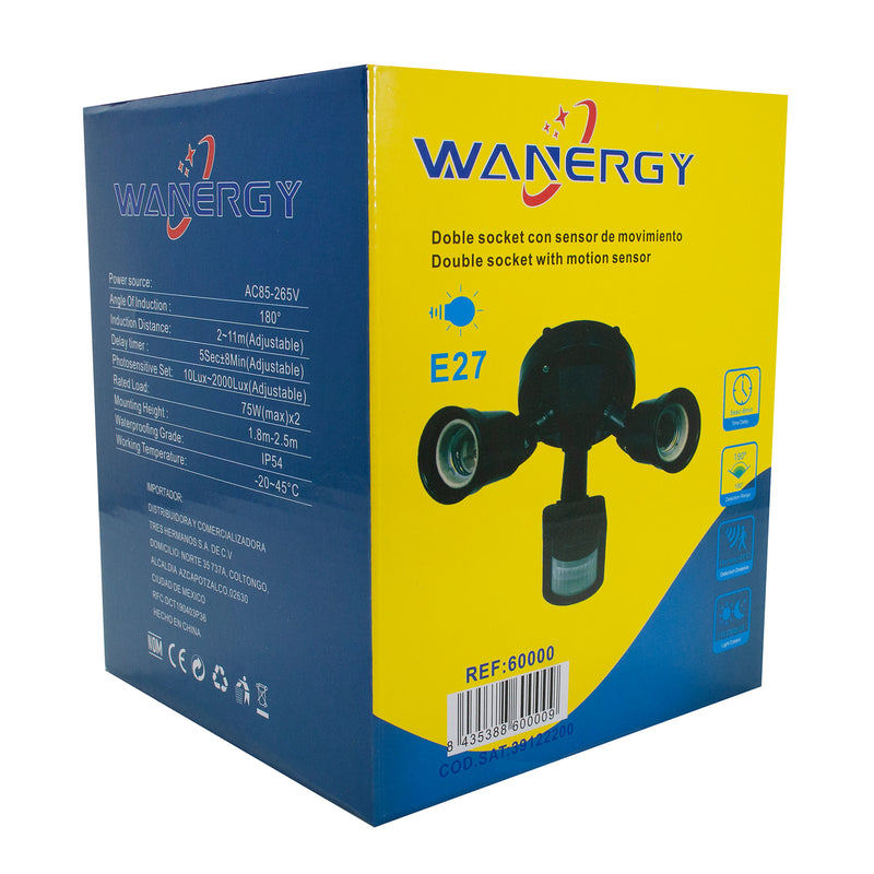 SENSOR WANERGY DE MOVIMIENTO 2 SOQUETS