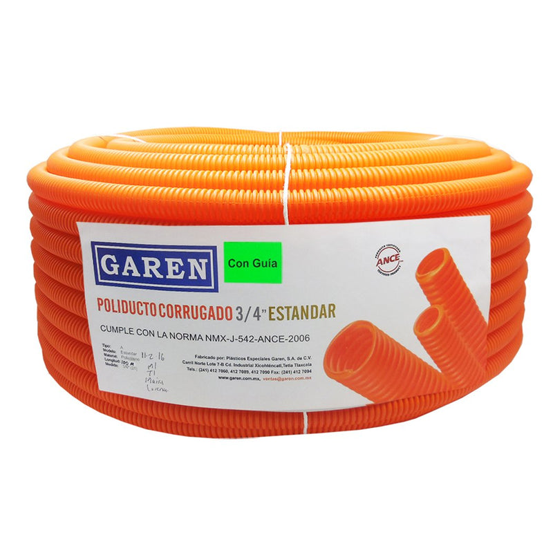 Poliflex Garen 3/4 100 mts con guía reforzado