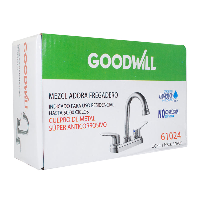 Mezcladora Good Will lavabo cuello alto c/20