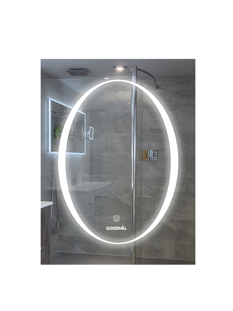 Espejo d/baño c/luz led cua 50*70cm