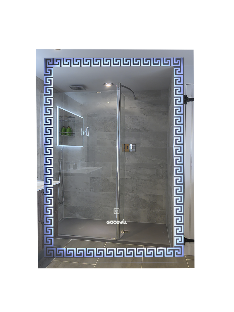 Espejo d/baño c/luz led cua 60*60 cm