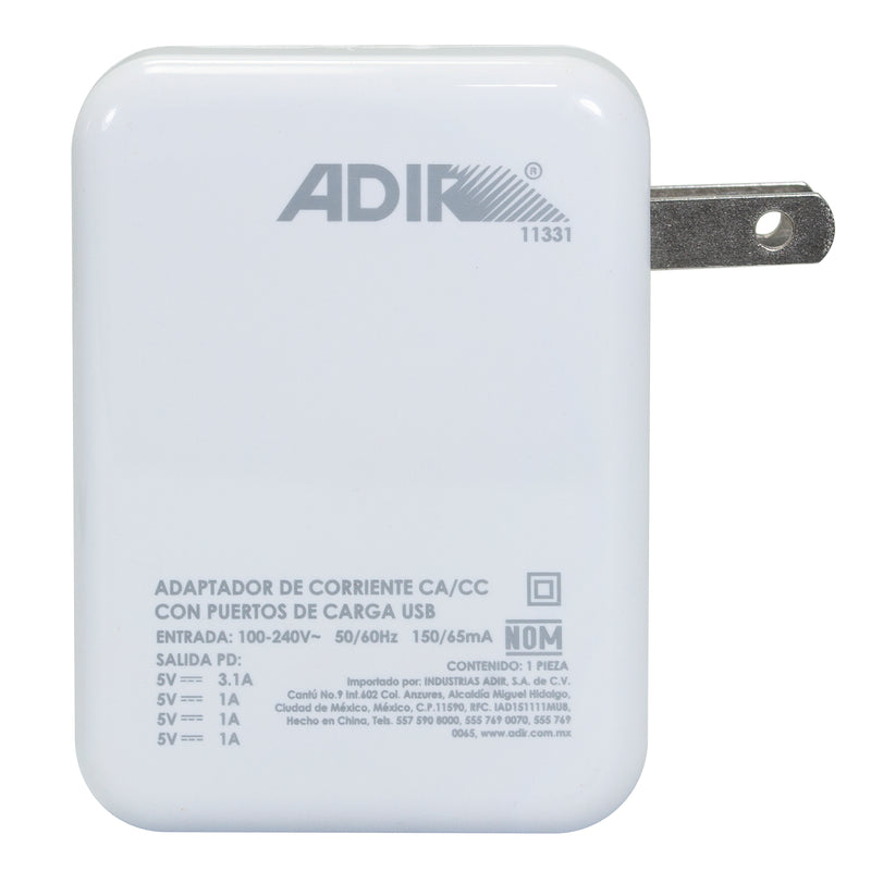 CARGADOR USB ADIR MULTIPUERTO