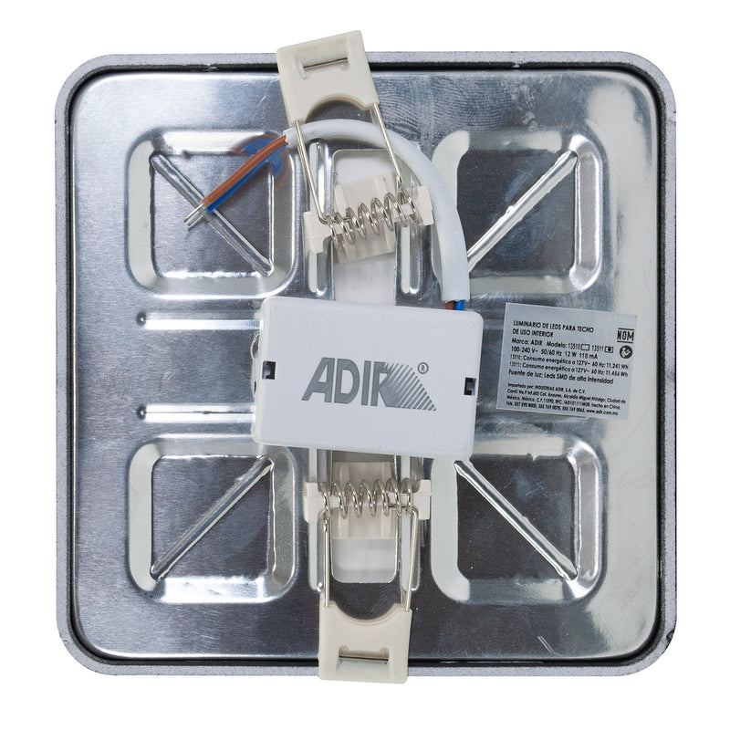 EMPOTRADO ADIR LED 12W CUADRADO AJUSTABLE LUZ FRIA NEGRO