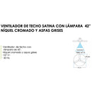 Ventilador Adir Satína 42 cromo - La nueva eléctrica