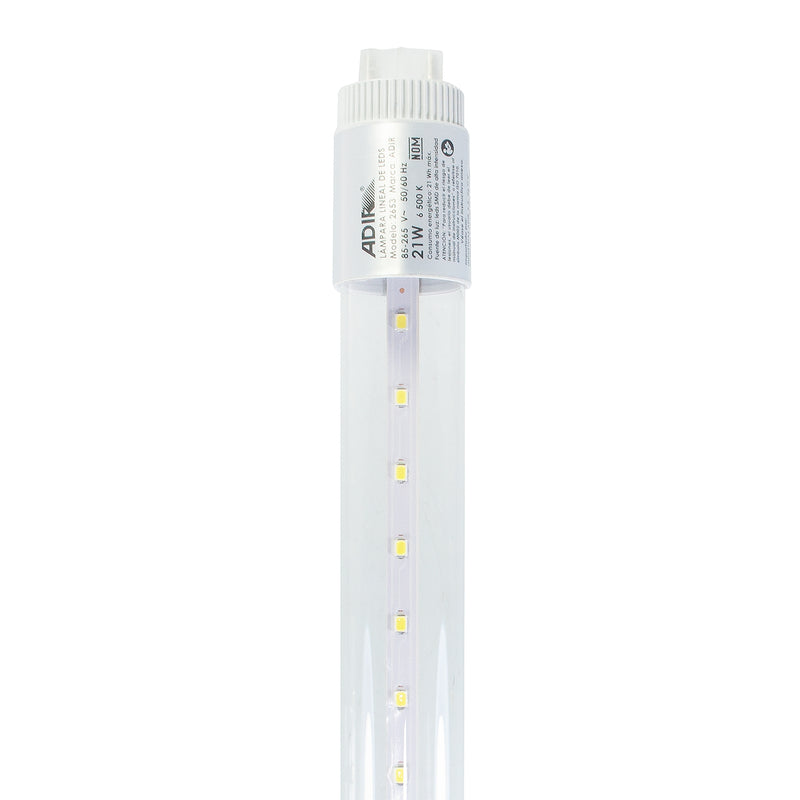 Tubo Adir led transparente cristal 120cm.21 w.frío