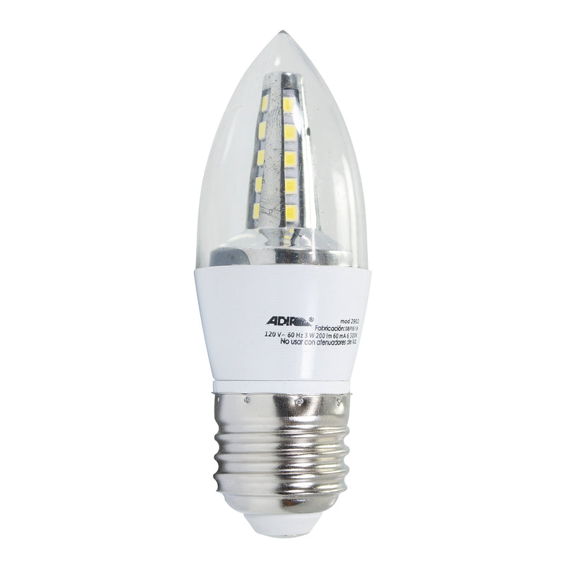 Foco Adir t/vela led 3 watts e27 blanco frío