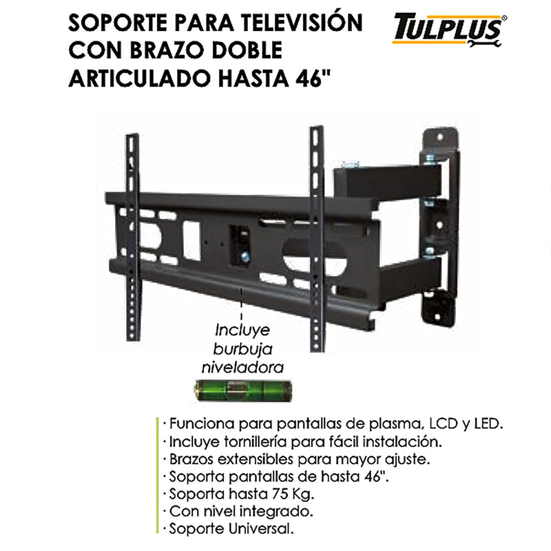 Soporte Adir tv c/brazo articulado hasta 46 pulg.