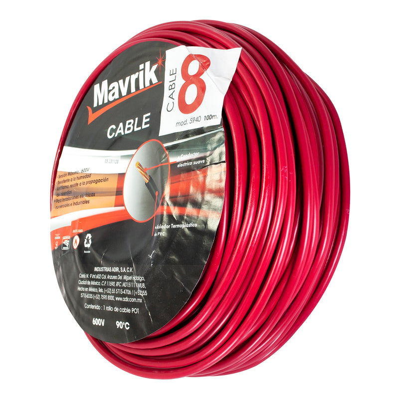 Cable mavrik thw cal.08 rojo