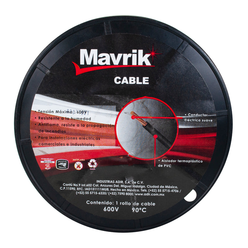 Cable mavrik cal. 10 rojo 50mts