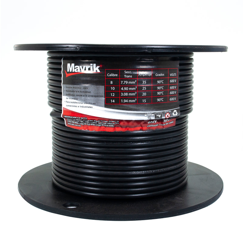 Cable mavrik cal. 12 negro 50 mts