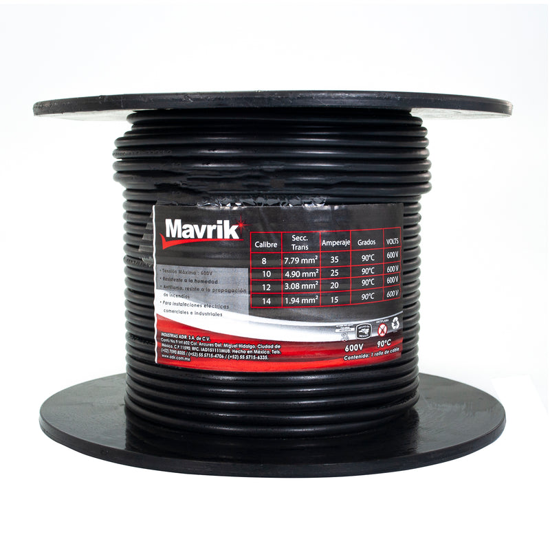 Cable mavrik cal 14 negro 50 mts