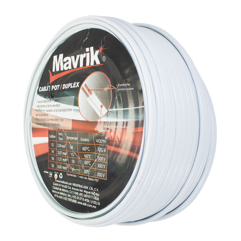 Cable mavrik cal 8 blanco 50 mts