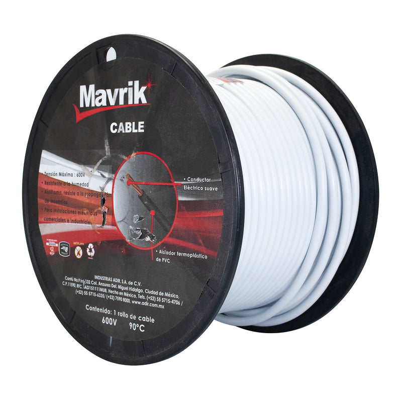 Cable mavrik cal. 10 blanco 50mts