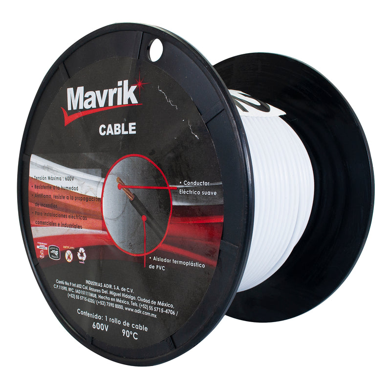 Cable mavrik cal. 12 blanco 50 mts