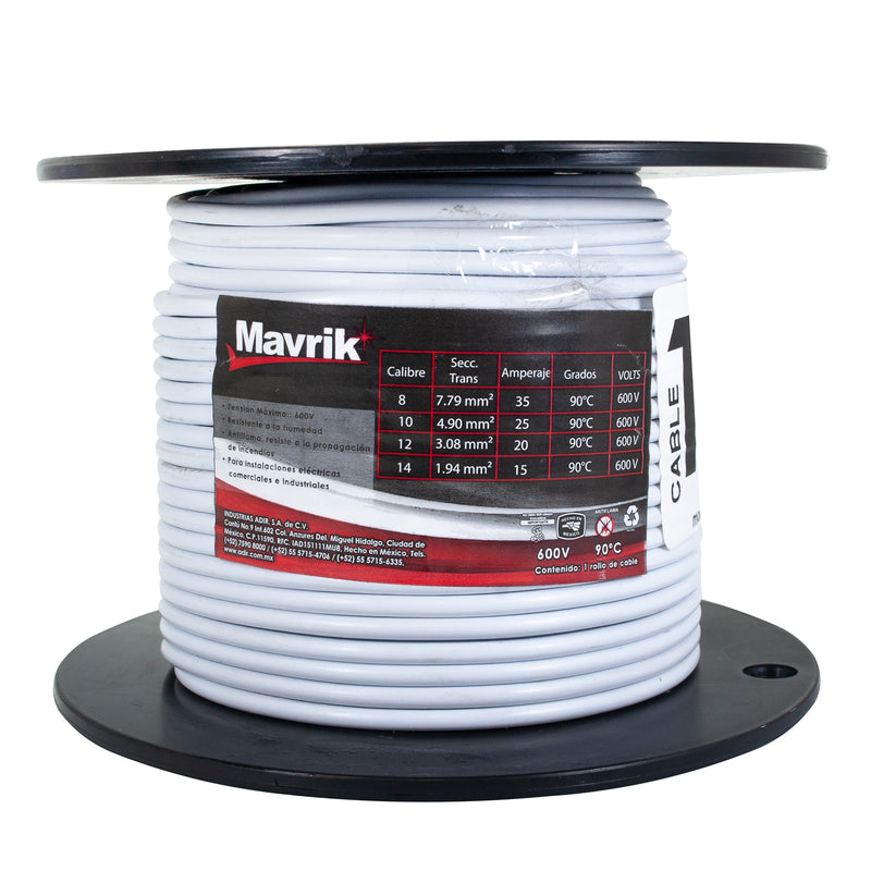 Cable mavrik cal. 12 blanco 50 mts