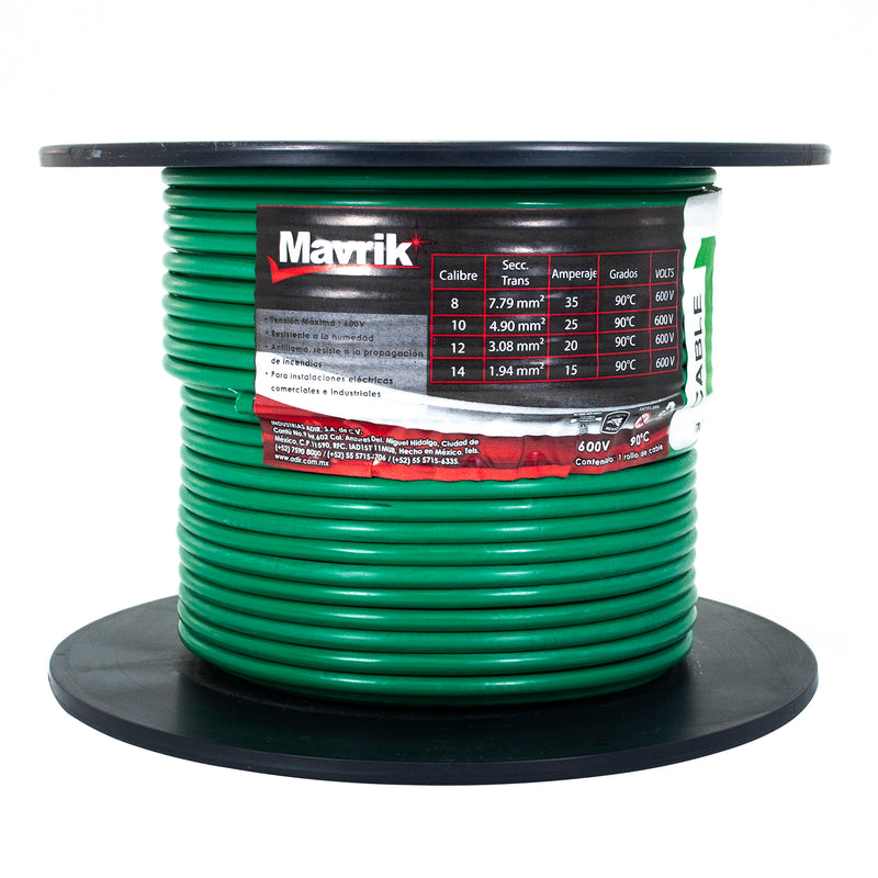 Cable mavrik cal 12 verde 50 mts