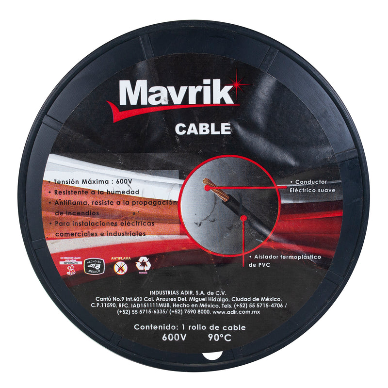 Cable mavrik cal 8 rojo 25mts