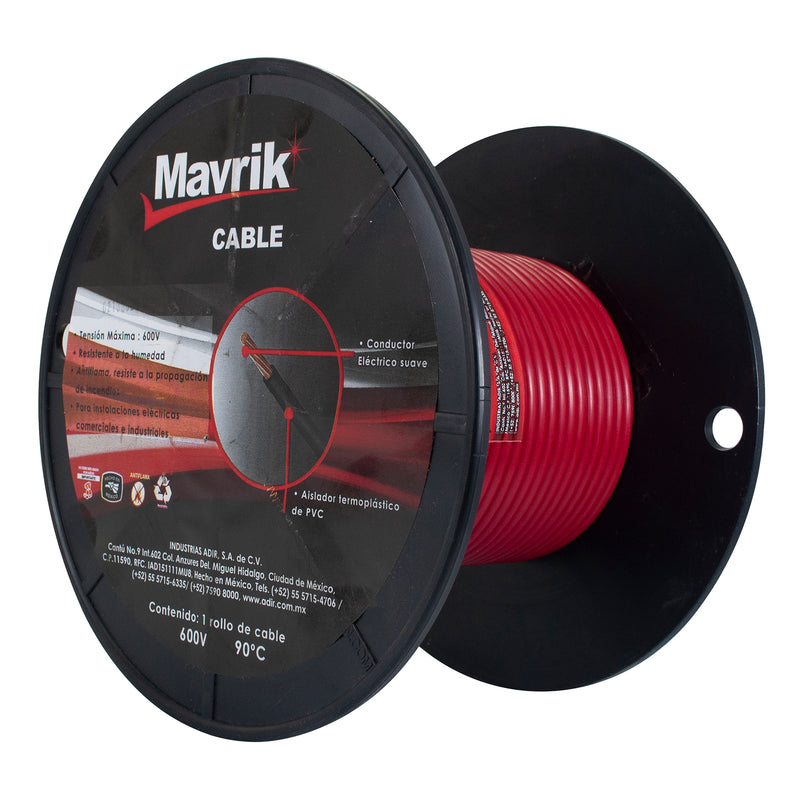 Cable mavrick cal 12 rojo 25mts