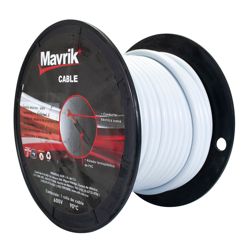 Cable mavrik cal 8 blanco 25 mts