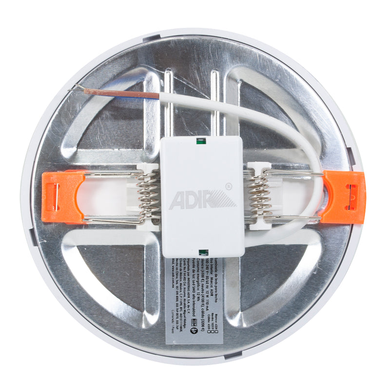 Empotrado Adir led redondo 12w frío base ajustable