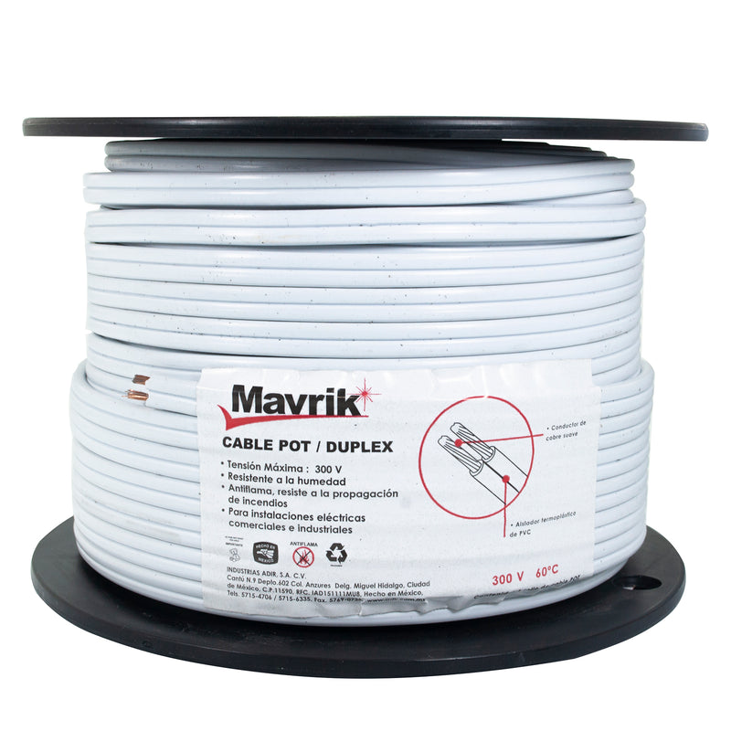 Cable Adir pot cal.16 blanco 50 mts.