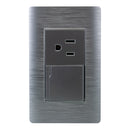 Placa huh aluminio 1 apagador y contacto - La nueva eléctrica