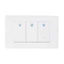 Placa Lucek con 2 apagadores sencillos y 1 escalera blanco - La nueva eléctrica