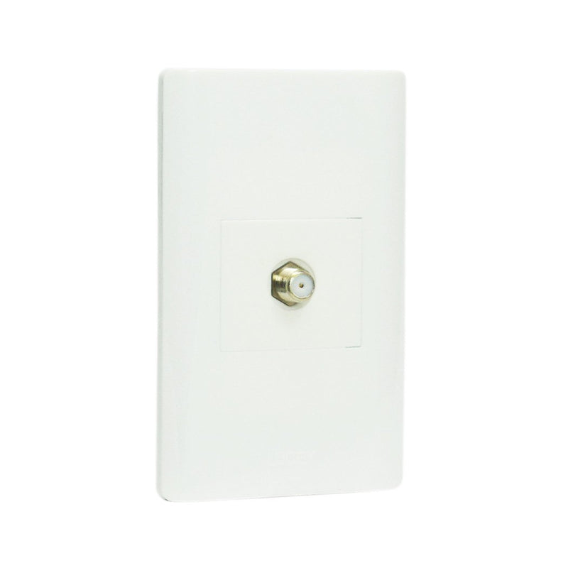 Placa Lucek c/toma coaxial blanco