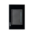 Placa Lucek crystal apagador sencillo negro/negro