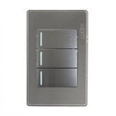 Placa Lucek metal 2 apagadores sencillo 1 apagador escalera anonizado - La nueva eléctrica