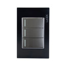 Placa Lucek colors c/3 apagadores sencillos negro - La nueva eléctrica