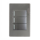 Placa Lucek metal 3 apagadores sencillos plata - La nueva eléctrica