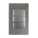 Placa Lucek metal 3 apagadores sencillos plata - La nueva eléctrica