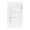 Placa Lucek crystal c/2 apagadores sencillo y escalera blanco/blanco - La nueva eléctrica