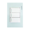 Placa Lucek crystal c/2 apagadores sencillo y escalera crystal/blanco - La nueva eléctrica