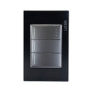 Placa Lucek colors c/2 apagadores sencillos y escalera negro - La nueva eléctrica