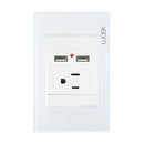 Placa Lucek colors contacto y 2 USB blanco - La nueva eléctrica