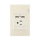 Placa Lucek colors contacto y 2 USB hueso - La nueva eléctrica