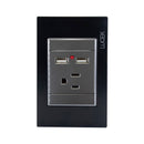 Placa Lucek colors contacto y 2 USB negro - La nueva eléctrica