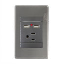 Placa Lucek metal 1 contacto 2 USB anonizado - La nueva eléctrica